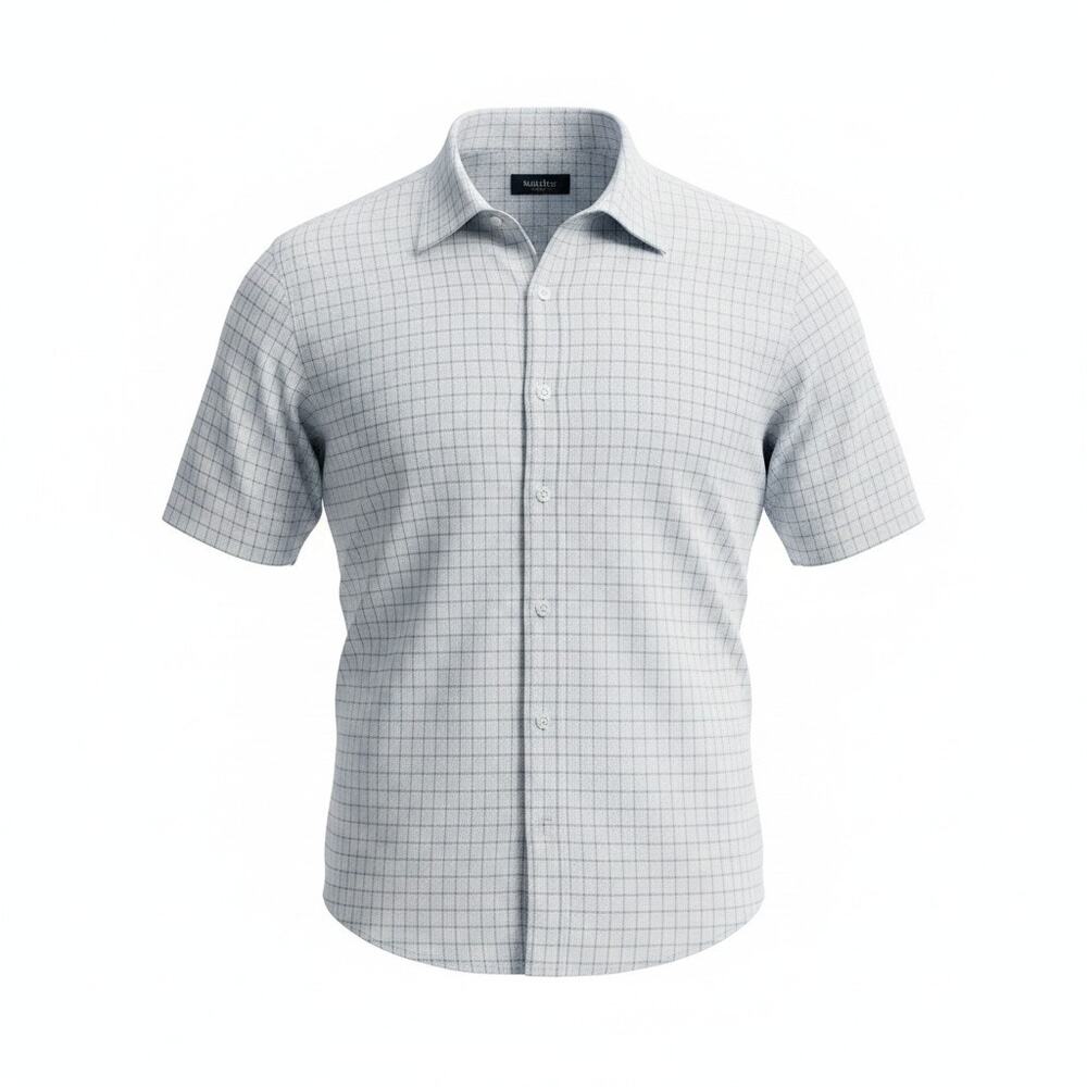Claiborne Big & Tall 3XL Light Gray Plaid Button Up